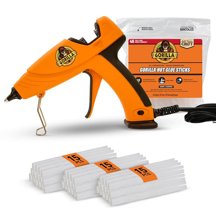 Gorilla 104987 Full Size Hot Glue Gun and Sticks, 