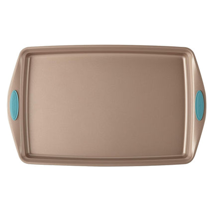 Rachael Ray Cucina Batería de Horno Antiadherente con Asas, Bandeja de Horno/Para Galletas Antiadherente - 28 cm x 43 cm, Marrón Latte