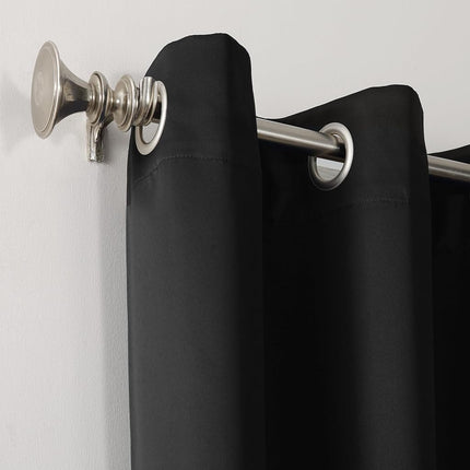 Sun Zero Easton Energy Saving Blackout Grommet Curtain Panel, 40" x 108", Black