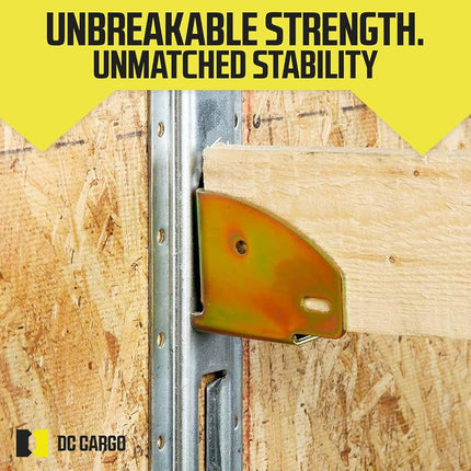 10 E-Track Wood Beam End Socket Shelf Brackets w/ E Track Fittings, for 2x4 & 2x6 in Truck, Trailer, Van, RV, Cargo Tie-Down Systems, ETrack Tiedowns for Custom Load Bar, Handmade Cabinet, Shelves
