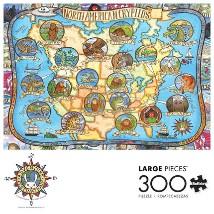 Buffalo Games - Adventure Destination - Cryptids of North America - 300 Large Piece Jigsaw Puzzle for Adults - Challenging Puzzle Perfect for Game Nights