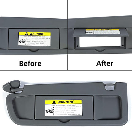 Parasol derecho del lado del pasajero ALMULOO compatible con Honda Civic 2006-2011, reemplaza 83230-SNA-A01ZA, gris oscuro