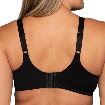 Vanity Fair Women's Full Figure Beauty Back Smoothing Bra, 4 Way Stretch Fabric, Lightly Lined Cups Up to H, Underwire - Black, 36F
