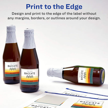Avery Waterproof Square Labels with Sure Feed, Print to The Edge, 3" x 3", 300 White Labels (36577)