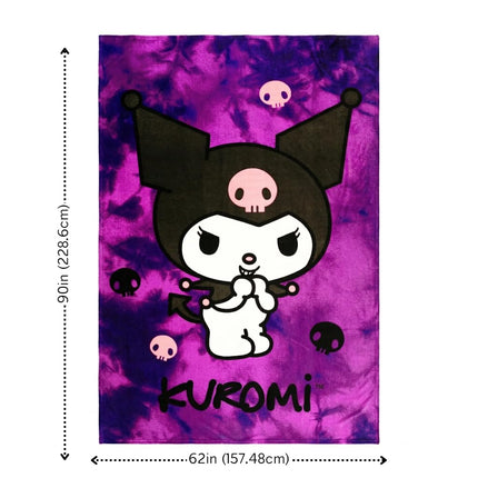 Franco Collectibles Kuromi Bedding Super Soft Cozy Throw Blanket, 62" x 90" (Official Licensed Product)