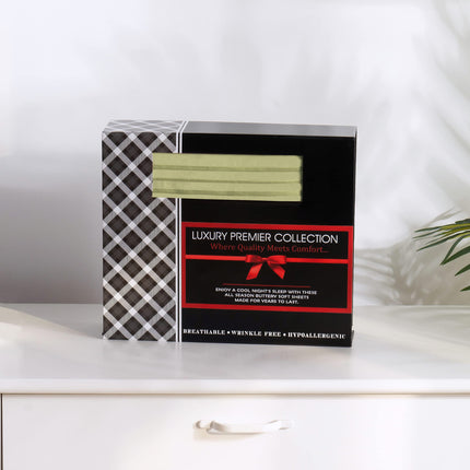 Elegant Comfort Juego de Sábanas de Microfibra de Lujo de 4 Piezas en Caja de Regalo, Transpirable, Suave, Calidad Premium de Hotel 1500, Bolsillo Profundo y Ajuste Fácil, California King, Salvia