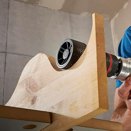 wolfcraft Drum Rasp for Power Drills, 52 mm Tapered Wood Rasping Bit