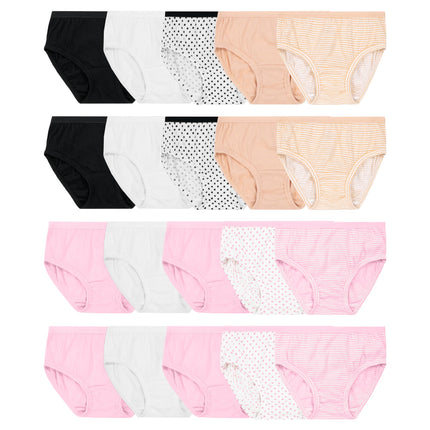 Fruit of the Loom Girls' Cotton Brief Underwear, M