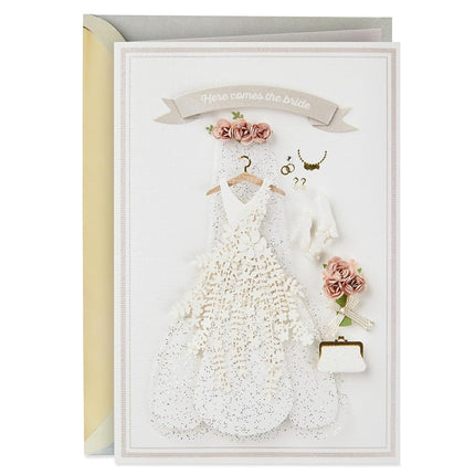 Hallmark Signature Wedding, Bridal Shower, or Engagement Card (Here Comes The Bride)