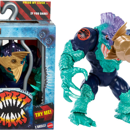 Mattel Street Sharks Slash Action Figure Toy, 90s 