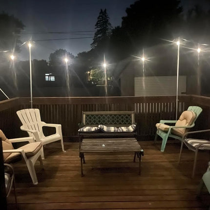 Brightech Ambience Pro - Waterproof, Solar Power Outdoor String Lights - 48 Ft Hanging Edison Bulbs Create Bistro Ambience in Your Yard - Commercial Grade, Shatterproof - 1W LED, Soft White Light