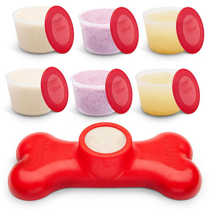 GoSports Pets PupsCream Parlor - Non-Slip Frozen Dog Treat & Ice Cream Holder - Mess-Free Lick Mat Alternative, Includes 6 Reusable Cups & Lids