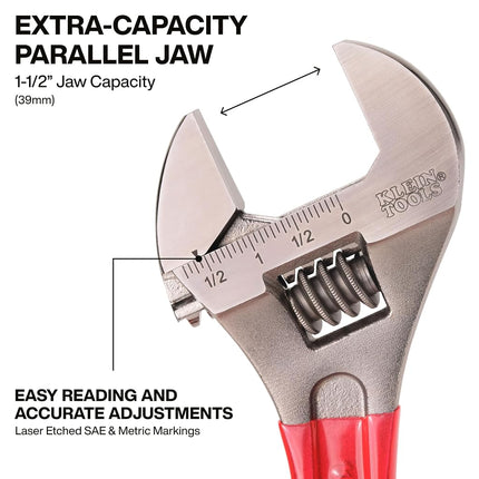 Adjustable Wrench Extra Capacity, 12-Inch Klein Tools D507-12