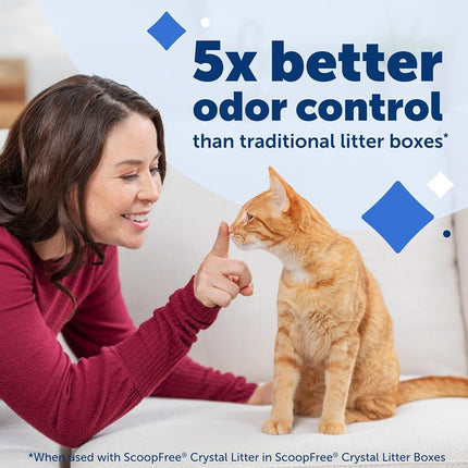 Official PetSafe ScoopFree Crystal Reusable Tray - Compatible with PetSafe ScoopFree Crystal Automatic Self-Cleaning Litter Boxes, Includes 4.3 lb of Premium Non Clumping Crystal Litter, Fresh Scent