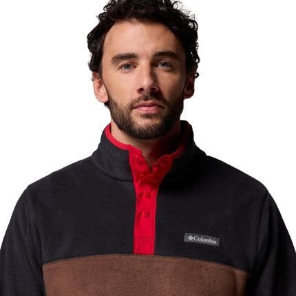 Columbia Men's Steens Mountain Half Snap 2, Fleece Pull Over, Tobacco/Black/Mtn Red, L