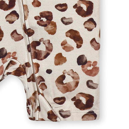 Gerber Unisex Baby Buttery Soft Short Sleeve Romper with Viscose Made from Eucalyptus, Spotted Leopard, 12 Months