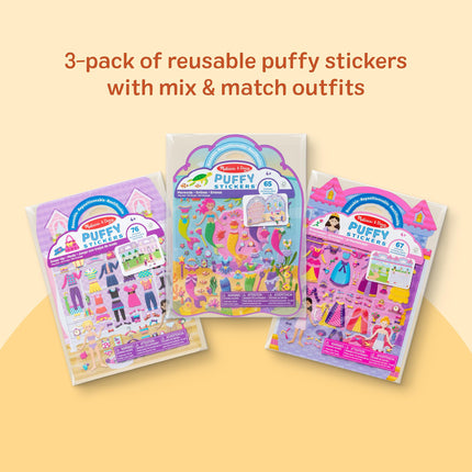 Libros de actividades con pegatinas hinchadas de Melissa & Doug: Disfraces, Princesas, Sirenas - 208 pegatinas reutilizables