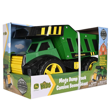 John Deere 16" Metal Dump Truck, Realistic Lights & Sounds, Heavy Duty Metal Truck Bed, Extra Large Wheels, Rugged Construction Vehicle Toy for Kids, Ages 3+, Indoor and Outdoor Play