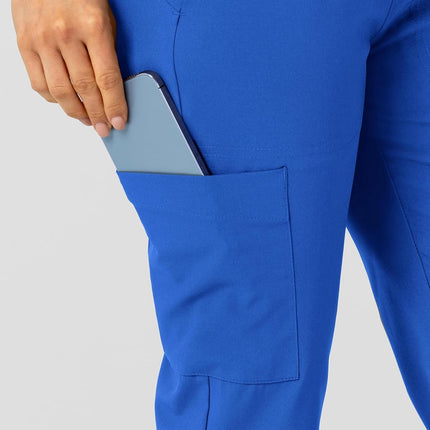 WonderWink Women's Flex-n-Reach Track Scrub Pant, Royal, Medium Petite