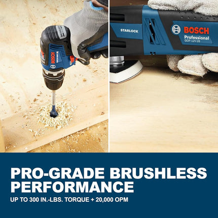 BOSCH GXL12V-270B22 12V Max 2-Tool Combo Kit with Chameleon Drill/Driver Featuring 5-in-1 Flexiclick® System and Starlock® Oscillating Multi-Tool