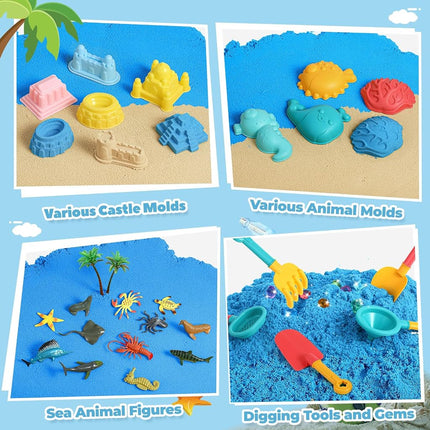 FRUSE Play Sea Sand Art Kit with 1 KG Play Sand and Sea Animal Toy for Kids
