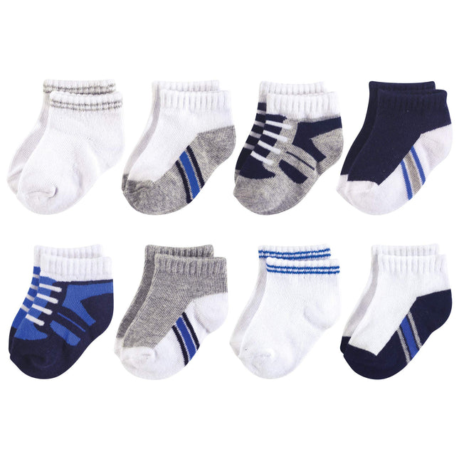 Luvable Friends Baby Basic Socks, Blue Gray Sneake
