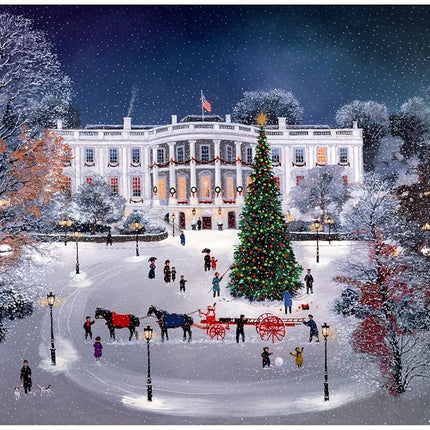 Buffalo Games - Michel Delacroix - The White House in The Snow - 1000 Piece Jigsaw Puzzle for Adults Challenging Puzzle Perfect for Game Nights - Finished Puzzle Size is 26.75 x 19.75