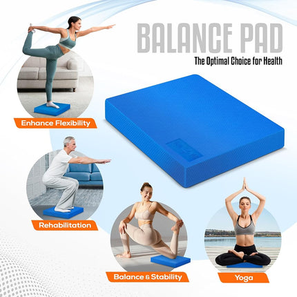 Yes4All Foam Balance Pad for Balance Exercises and Core Strength- Size L 15.5"x 13"x 2" Blue