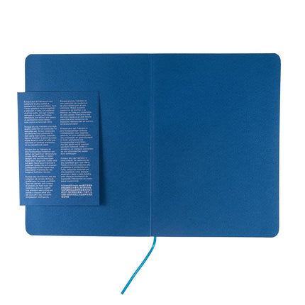 Fabriano Ecoqua Plus Stitch-Bound Notebook, 5.8" x 8.3", A5, Graph, Turquoise