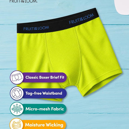 Fruit of The Loom Big Boys Breathable Boxer Brief Underwear Multipack, Micro/Mesh Assorted, X-Large