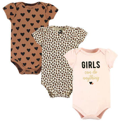Hudson Baby Baby Cotton Bodysuits, Cinnamon Hearts