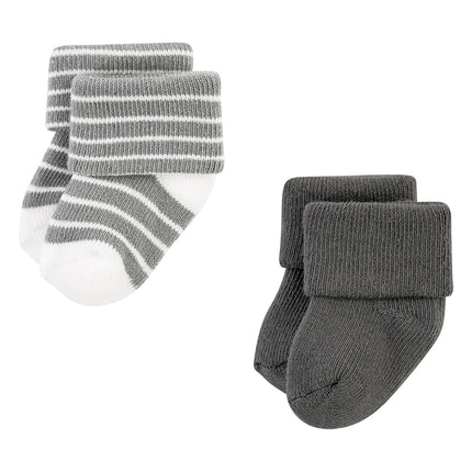 Hudson Baby Unisex Baby Cotton Rich Newborn and Terry Socks, Modern Elephant, 6-12 Months, Modern Elephant, 6-12 Months