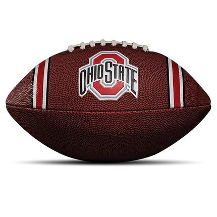 Franklin Sports NCAA Ohio State Buckeyes Kids Youth Football - Official College Team Football with Team Logos - Junior Size Football
