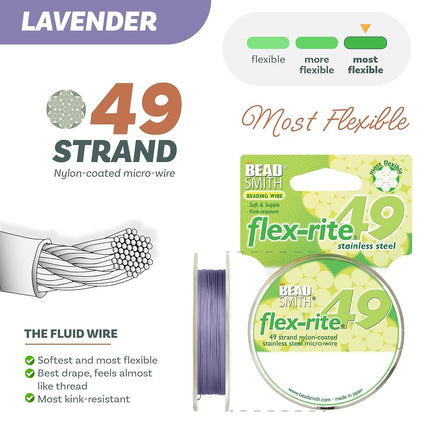 The Beadsmith Flex-Rite Beading Wire, Nylon-Coated Stainless-Steel Wire