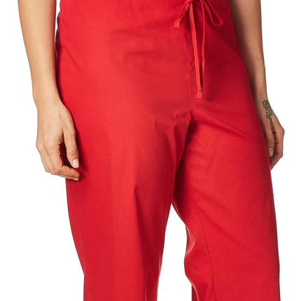 Dickies Women and Men Natural Rise Pant with 2 Pockets and Adjustable Drawstring, 83006, Red, X-Small
