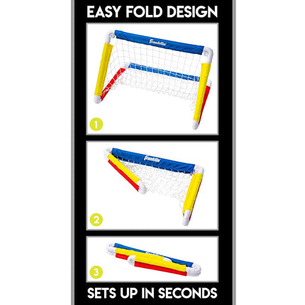 Franklin Sports Kids Soccer Goal with Ball and Pump – 24inch X 16inch Folding Goal – Great for Backyard or Indoor Play (60165X)