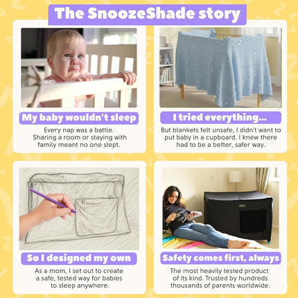 SnoozeShade for Travel Cots and Portacots Blackout Cover and Sleep Aid