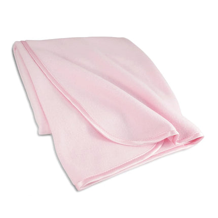 American Baby Company 2-Piece Fleece Blanket with Silk-Like Satin Trim Set, Soft, Warm & Cozy, Pink and White, 30" x 30" for Boys and Girls, Perfect for Baby Carrier, Stroller, Travel and Gifting