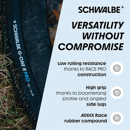 Schwalbe G-One R Pro Evo Super Race V-Guard TLR Folding Tyre, Black, 700x40C (40-622 | 28x1.50)