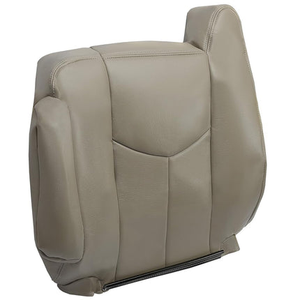 ECOTRIC Driver Seat Top Cover Synthetic Leather Compatible with 2003-2007 GMC Sierra & Chevrolet Silverado 1500/2500/3500 2006-2007 Chevrolet Avalanche - Medium Neutral Tan 522- Driver