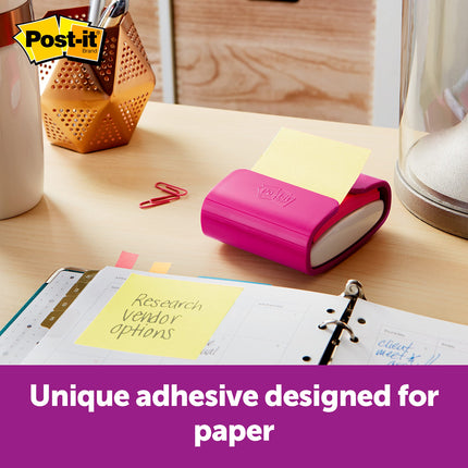 Post-it® Pop-up Notes, Canary Yellow, 100 Sheets per Pad, Pack of 12