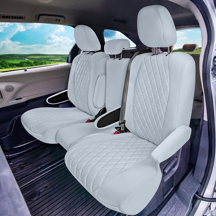 Fundas de asiento de coche FH Group a medida para Toyota Sienna 2011-2020, juego completo de fundas de asiento de coche, fundas de asiento de automóvil de 8 plazas en neopreno gris sólido, fundas de asiento impermeables y lavables