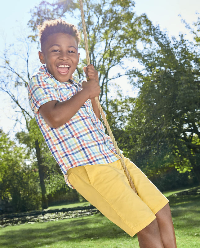 The Children's Place Boys Belted Chino Shorts, Banana Pudding, 6