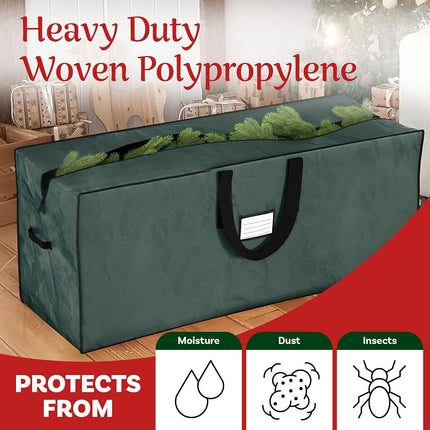 Christmas Tree Storage Bag Set - Set of 2 Bags for 7.5-Foot Artificial Trees - Protects Holiday Decorations and Inflatables by Elf Stor (Green)