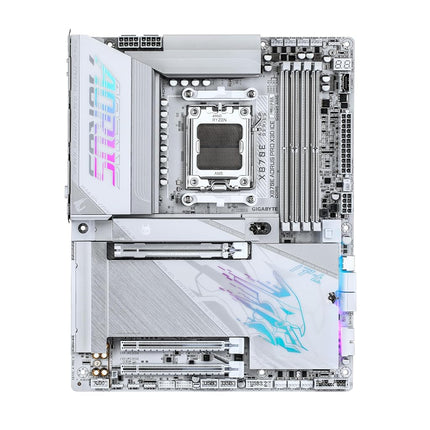 GIGABYTE X870E AORUS PRO X3D ICE AMD AM5 LGA 1718 ATX Motherboard, Ryzen 9000/8000/7000, DDR5, 18+2+2 Power Phase, 4X M.2, PCIe 5.0, WiFi, 5GbE
