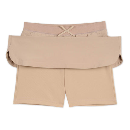 Nautica Girls' School Uniform Pull-on Scooter Skirt with Undershorts, Knit Waistband & Functional Pockets, Khaki, 14