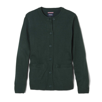 French Toast girlsSC9004Anti-pill Crew Neck Cardigan Sweater Cardigan Sweater - Green - S