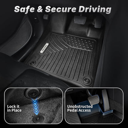 OEDRO Floor Mats Compatible for 2013-2018 Toyota RAV4 Standard Models, Unique Black TPE All-Weather Guard Includes 1st and 2nd Row: Front, Rear, Full Set Liners(Standard Models Only)