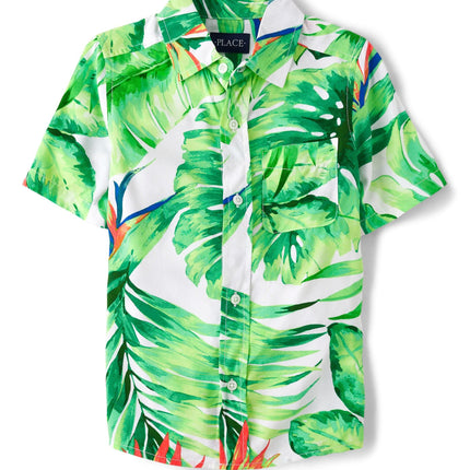 The Children's Place Boys' Short Sleeve Poplin But