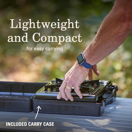 Coleman Classic 1-Burner Butane Stove, Portable Camping Stove with Carry Case and Push-Button Instant Ignition, Includes Precise Temperature Control and Wind Baffle, 7,650 BTUs of Power
